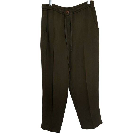 Crossroads Women’s Size Medium Olive Green Pull On Pants Elastic Waist - Picture 1 of 4